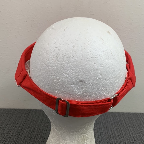 Vintage The Oaks Visor Unisex OSFA Red White Wide Brim Strapback Duckster USA - Picture 7 of 13